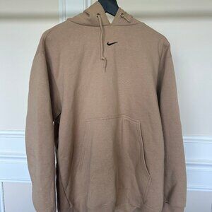 Nike Men's Beige/Tan Center Swoosh Vintage Hoodie Small